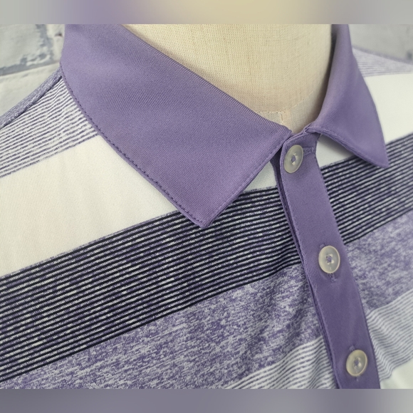 NWOT Nike Dri-Fit Men's Tour Performance Golf Polo Shirt Purple Striped Medium - Picture 2 of 12